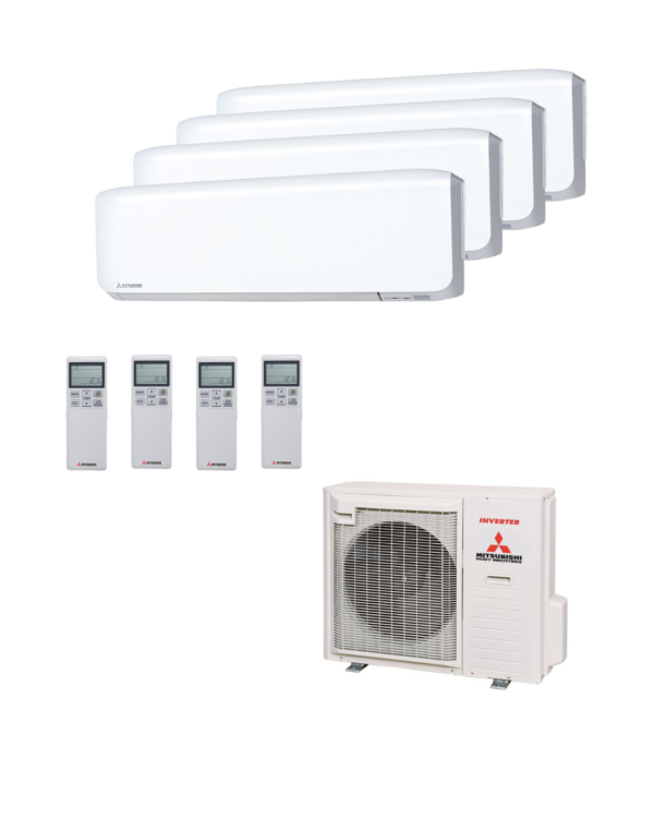 Mitsubishi Heavy multisplitset 3 X 2.0 KwH en 1 X 3.5 KwH met buitenunit 8.0 KwH